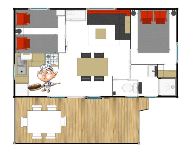 Mobile-home Sun - 30m² - 2 bedrooms 4/6 Ppl. - Capfun - Le Patisseau