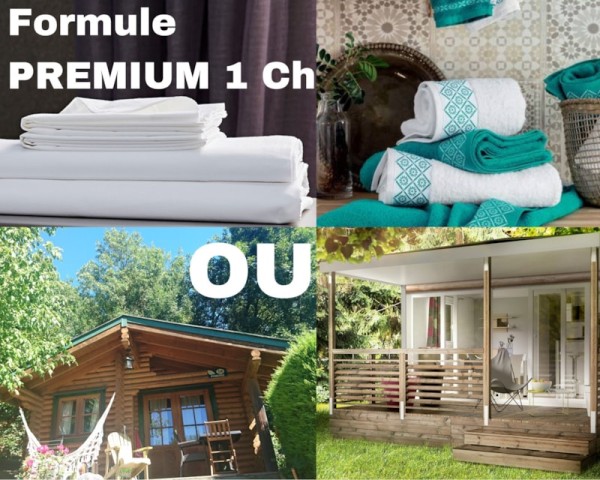 PREMIUM Package Chalet ou mobile-home 1BedRoom = sheets +towels + cleaning 2 Ppl. - Camping écovillage SOLEIL DU PIBESTE