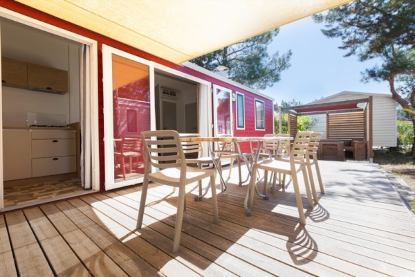 Mobile-home Pourpre Confort 32m² (3 chambres) + climatisation + TV + 1 parking 6 Pers. - Flower Camping les Chênes Rouges