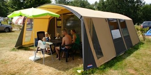 Tunnel tent 44 m2 (5 pers) with awning 1/5 Ppl. - Camping des Alouettes