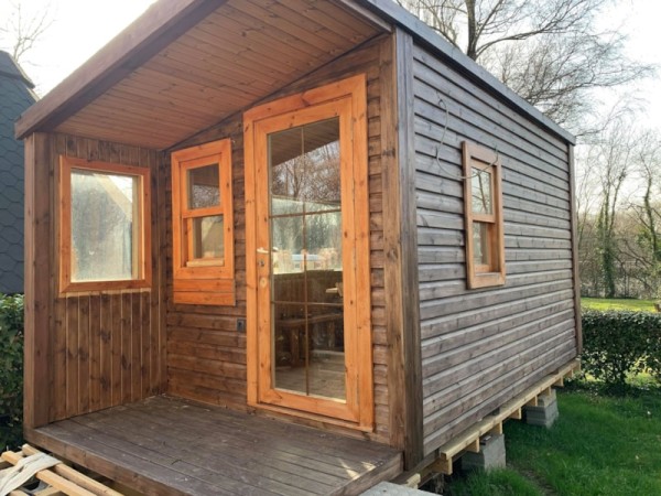 Cabin Cube 2 pers. 1 double bed - with bathroom and toilet 2 Ppl. - Camping L'Étang du Pays Blanc